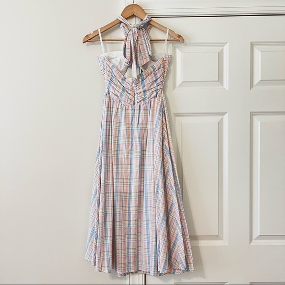 Majorelle Florian Midi Dress in Pastel Plaid XS - Picture 6 of 10